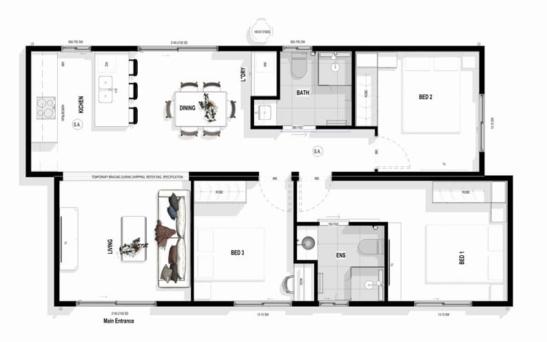Horizon 3 bedrooms floor plan