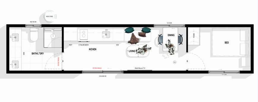 Retreat 1 bedroom floor plan